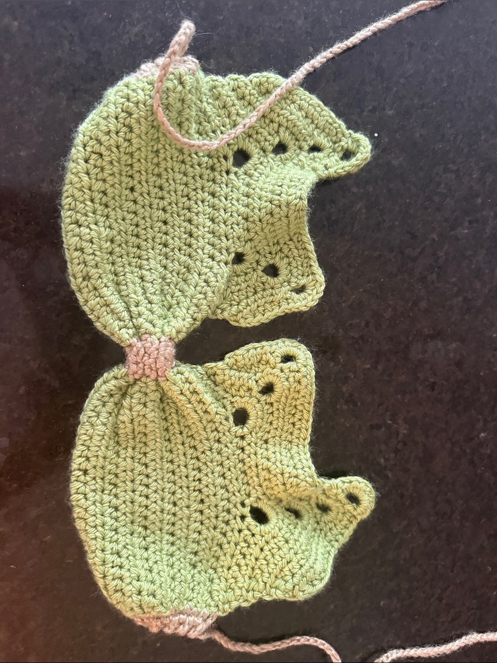 Custom Butterfly Crochet Top - Light Green